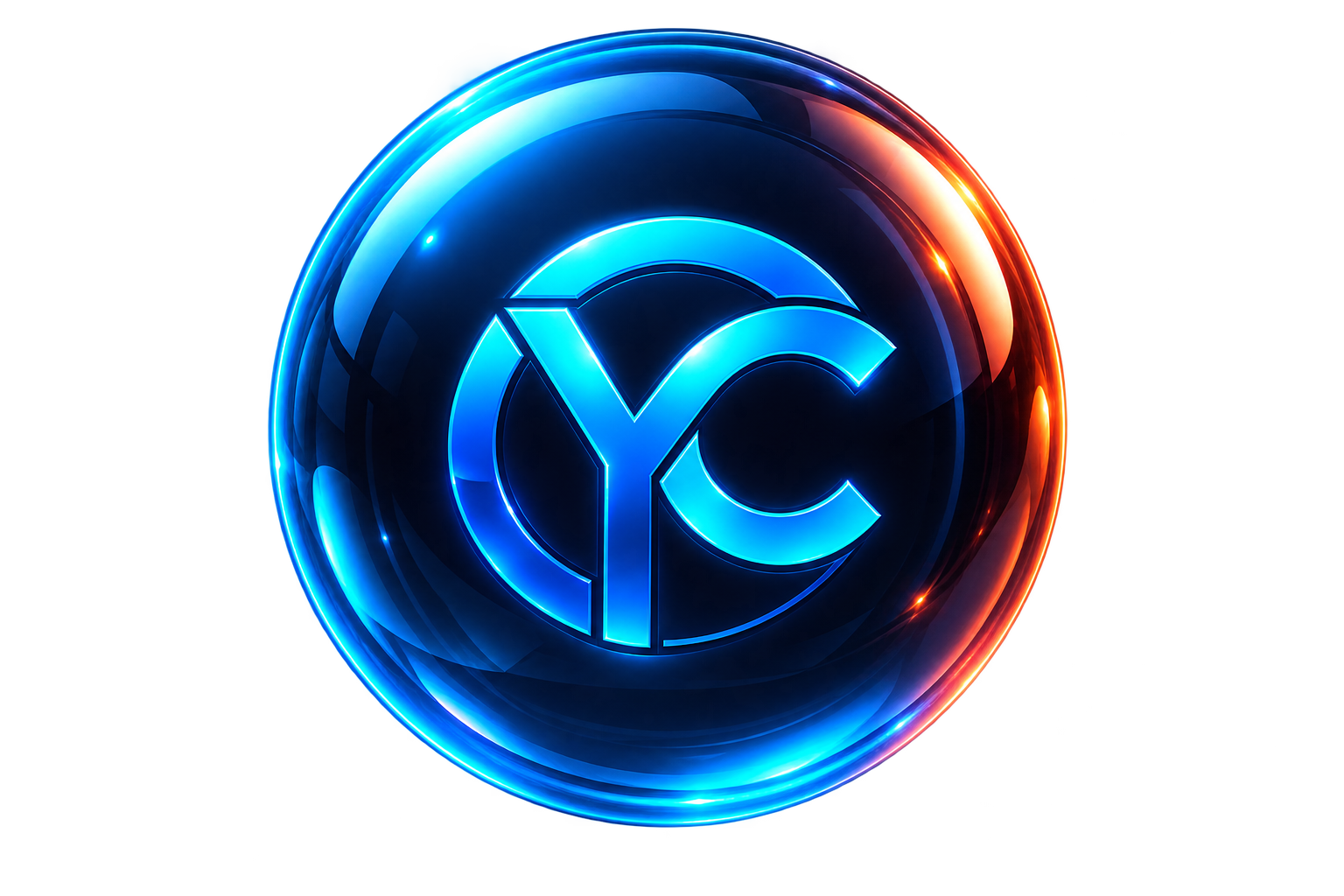 Glowing YC voice-assistant bubble